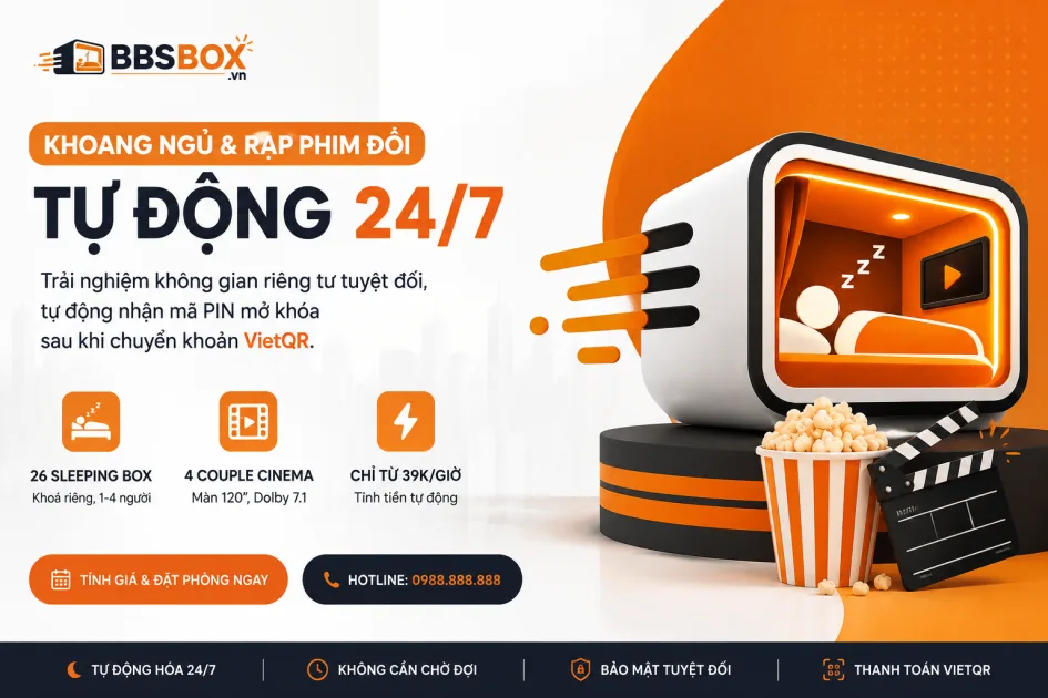 BBS BOX - Khoang Ngủ Sleeping Box & Rạp Phim Đôi Couple Cinema 24/7